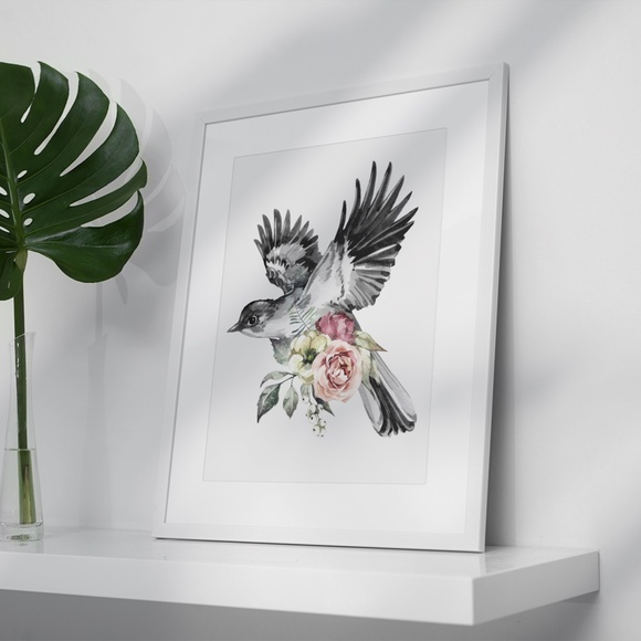 Watercolor Illustration Cute Bird Wall Art Print Poster UNFRAMED - Picture 9 of 9